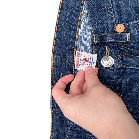 Vintage True Religion Jeans Size 34 Silver Horseshoe Blue - Picture 3 of 8